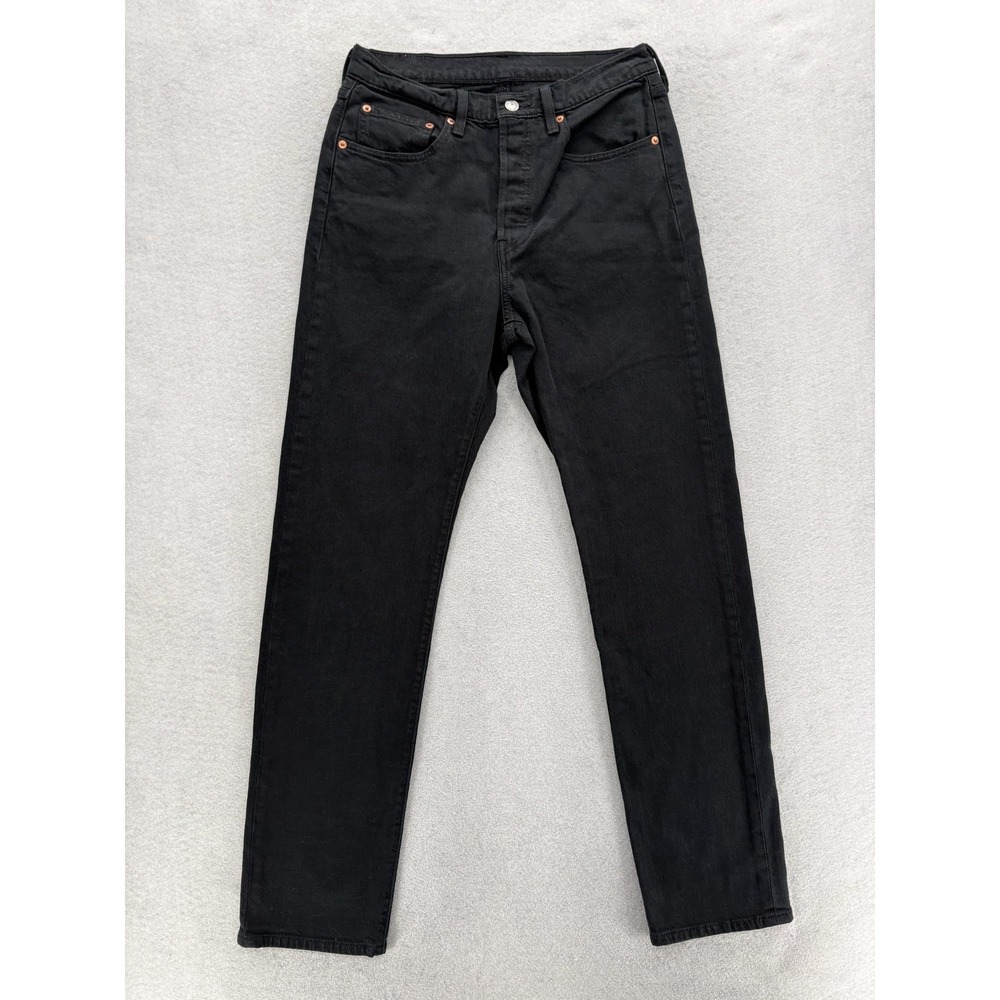 Levis 501 Jeans Womens 30x32 Black Dark Wash Classic Straight Stretch Denim